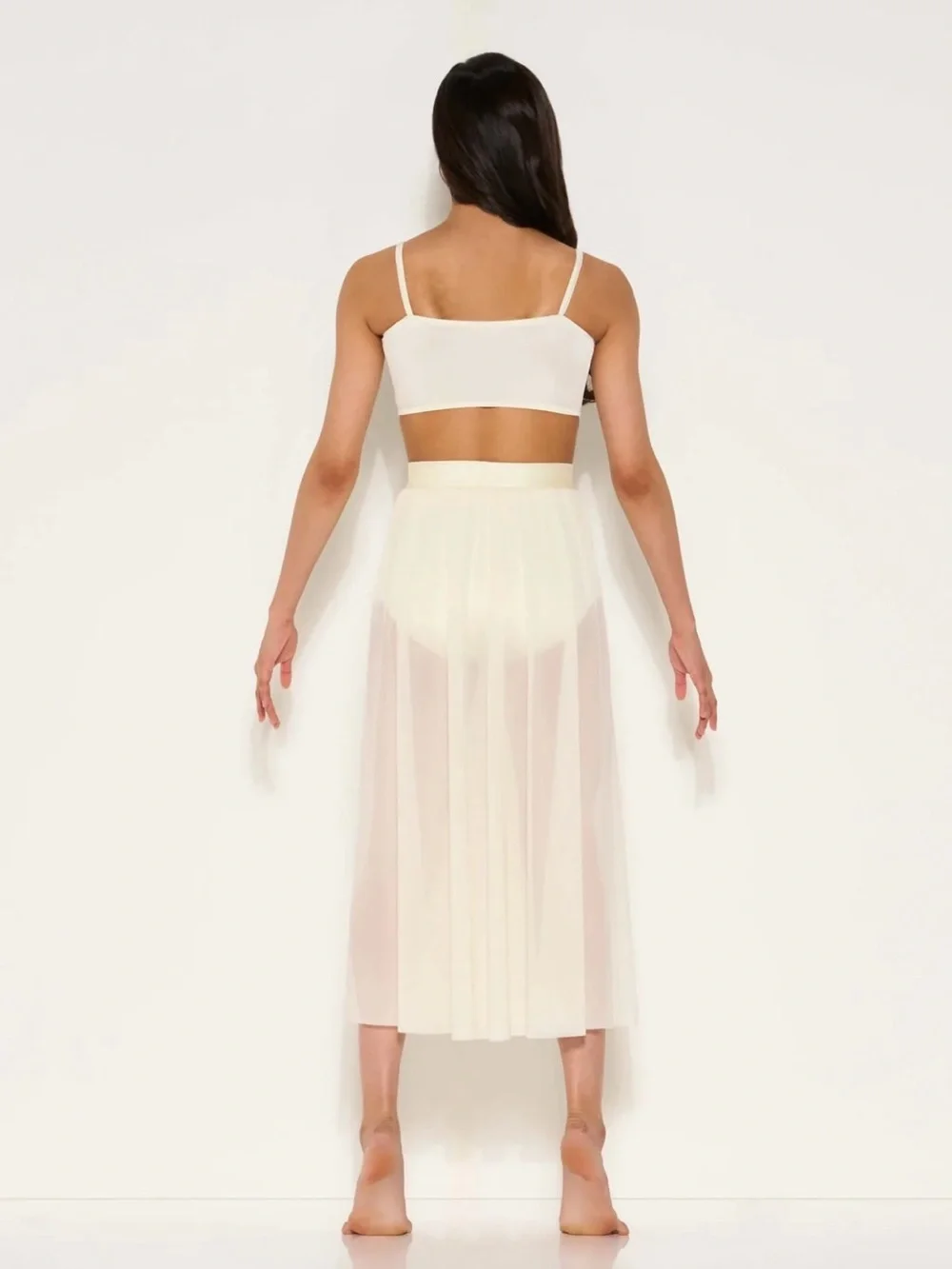 Kelle Ivory Open Hearts leotard with mesh skirt